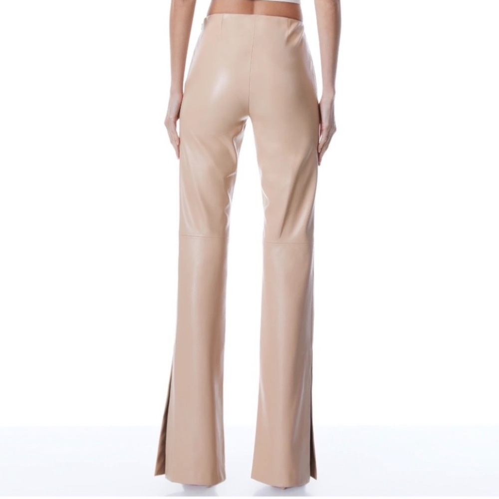 Alice and Olivia Teeny vegan leather side slit pants - Picture 2 of 6